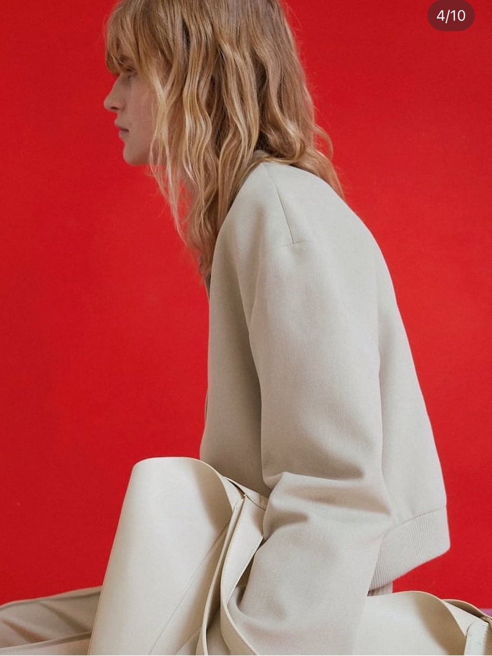 Zara Beige Cropped Button-Front Bomber Jacket - Picture 6 of 13